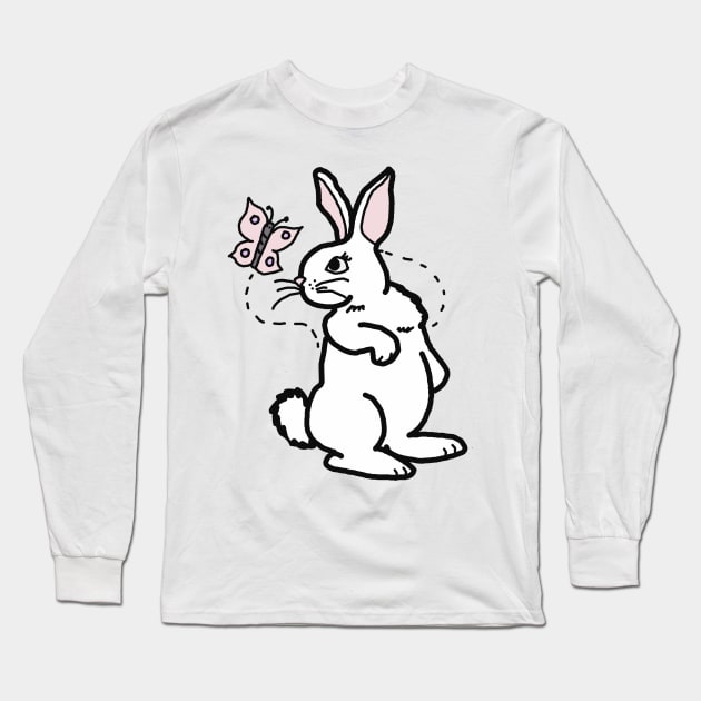 Adorable Gifts for Easter Baskets Bunny & Butterfly Graphic Easter Long Sleeve T-Shirt by tamdevo1